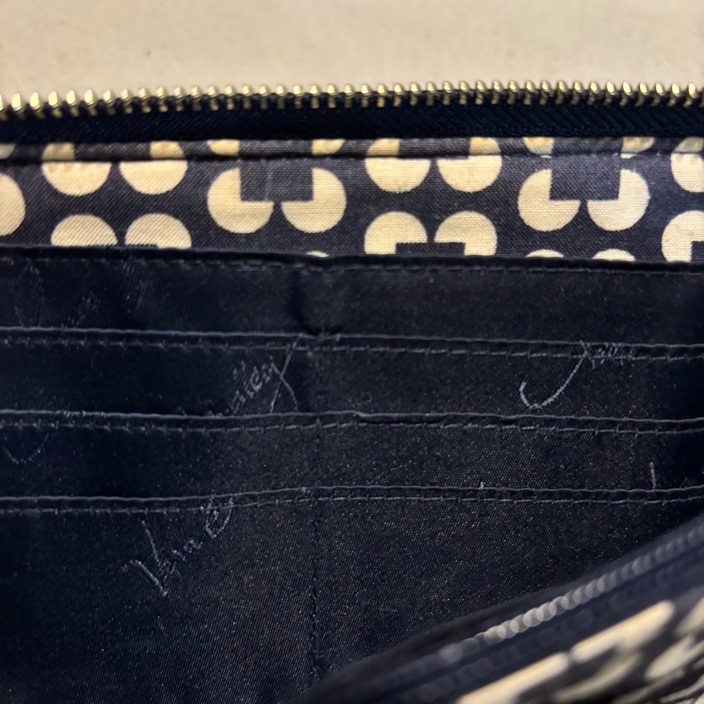 Vera Bradley Navy Blue Zip Around Accordion Wallet - Picture 7 of 9